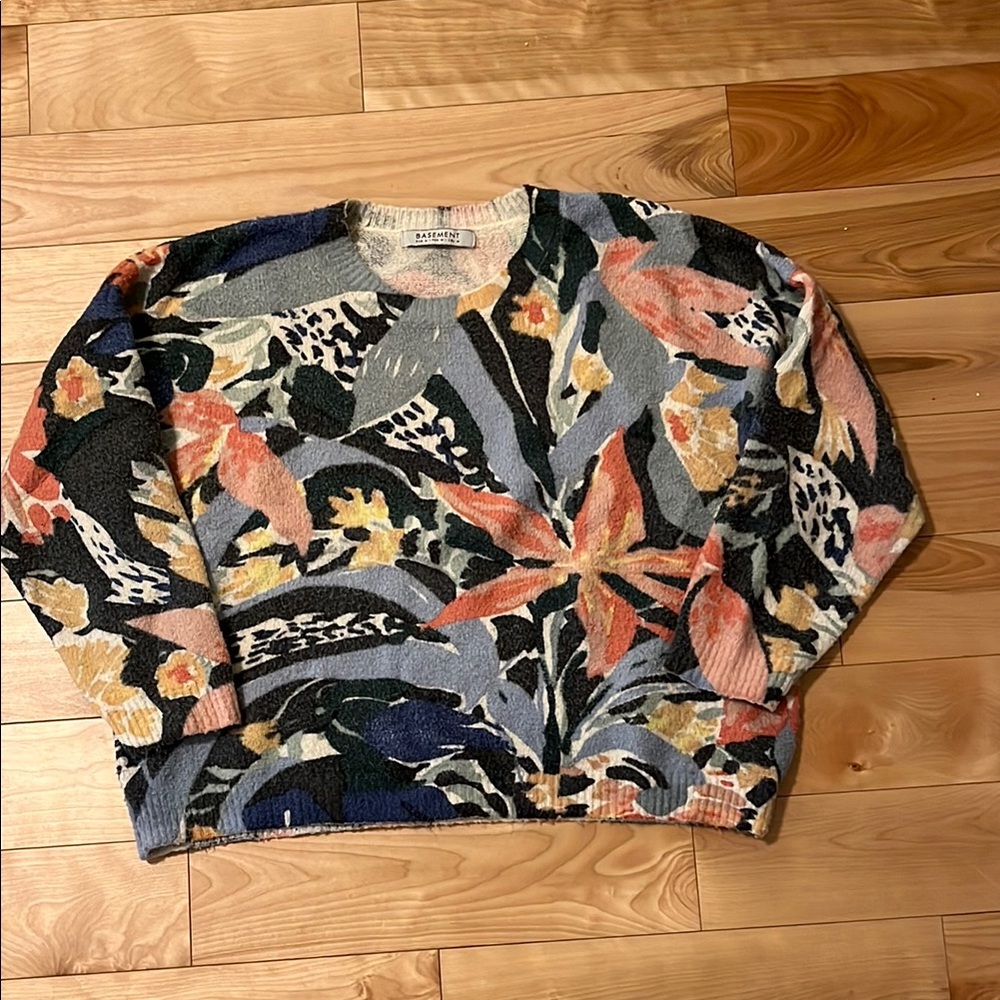 Basement Sézane inspired floral Crew Neck Sweater